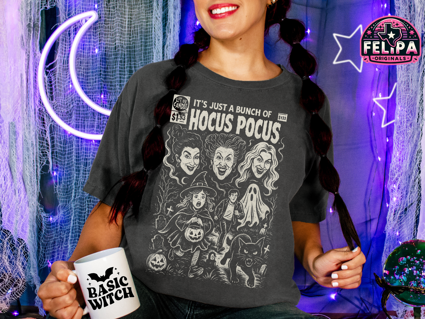It’s Just a Bunch of Hocus Pocus Tee – Vintage Halloween Style on Comfort Colors