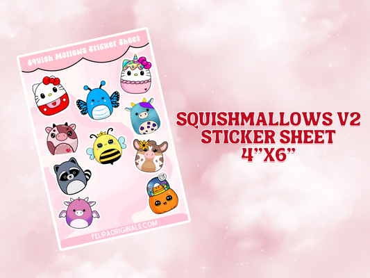 Adorable Squishmallow-Inspired Glossy Sticker Set Volume 2