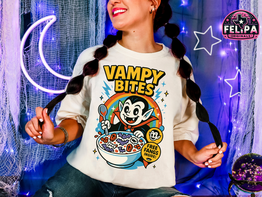 Vampy Bites - Cute Vampire Cereal Tee