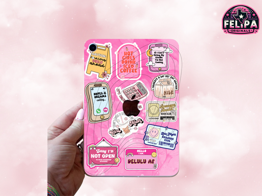 Hot Girls Drink Iced Coffee iPad Mini Insert | Fun & Sassy Sticker Design