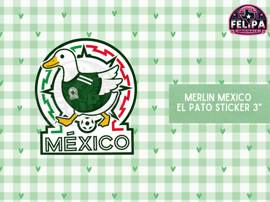 Merlín El Pato Mexico Soccer Sticker | Viral Duck Fan Sticker | Waterproof Matte 3" Decal | World Cup Inspired